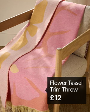 Flower tassel trim throw £12.