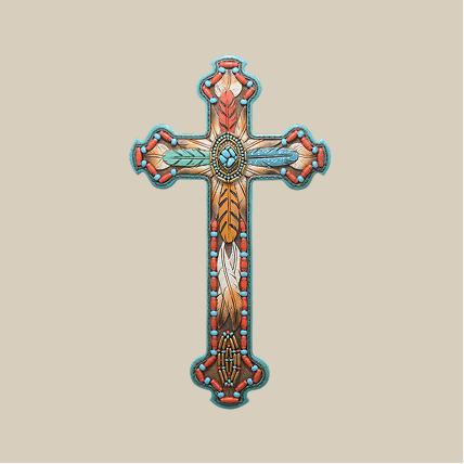 Tribal Feather Wall Cross