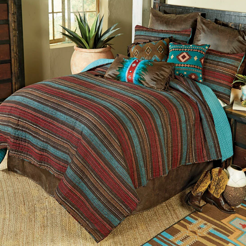 Santa Fe Stripes Quilt Bed Set - Queen