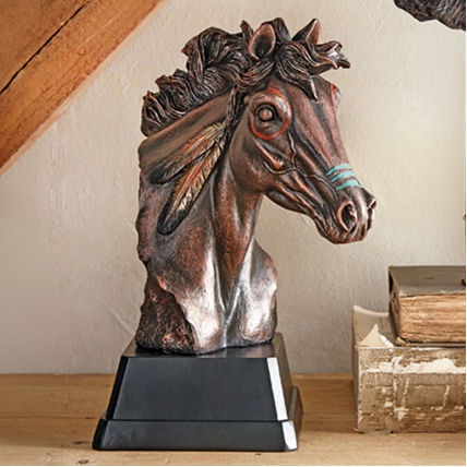 Warrior Horse Bust Sculpture