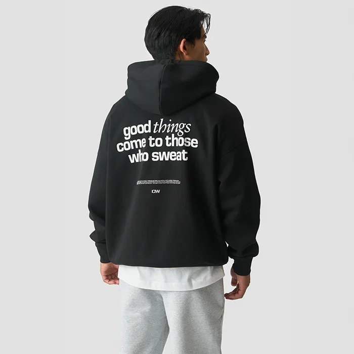 ICANIWILL Everyday Relaxed Hettegenser Print Svart 