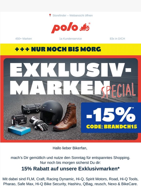 ⏰ Nur noch 2 Tage: 15% Exklusivmarken Special
