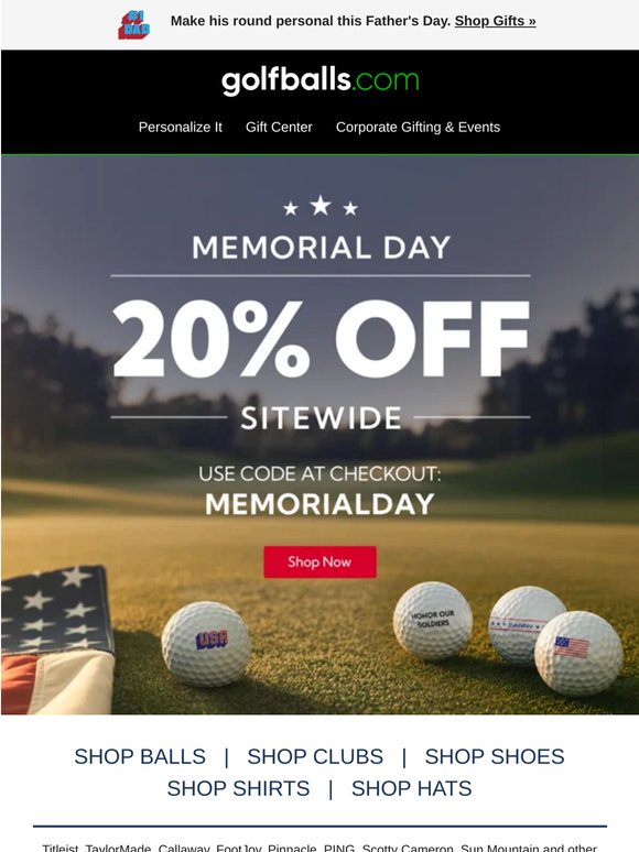 Memorial Day Sale! Save 20% on Your Entire Purchase, Limited Time