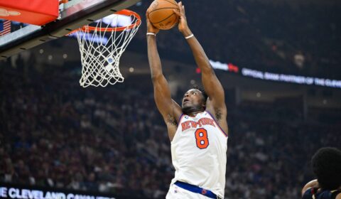 Surging Knicks beat Cavs to move to brink of NBA Finals