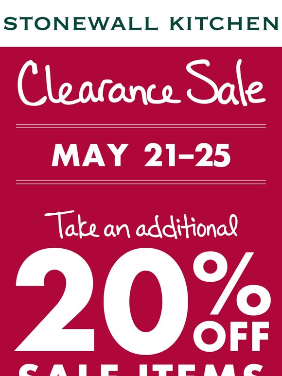 Don’t Miss It: An Extra 20% OFF Sale Items at Select Stores Ends Tomorrow!