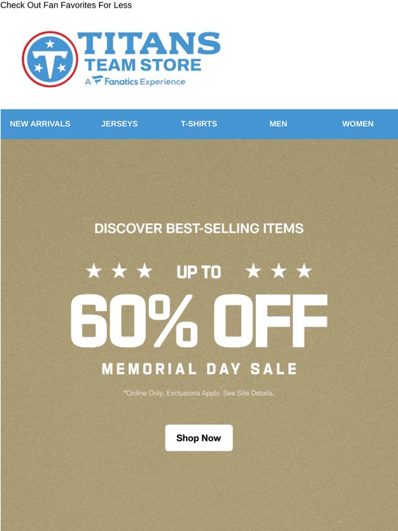 Best-Selling Titans Gear ON SALE
