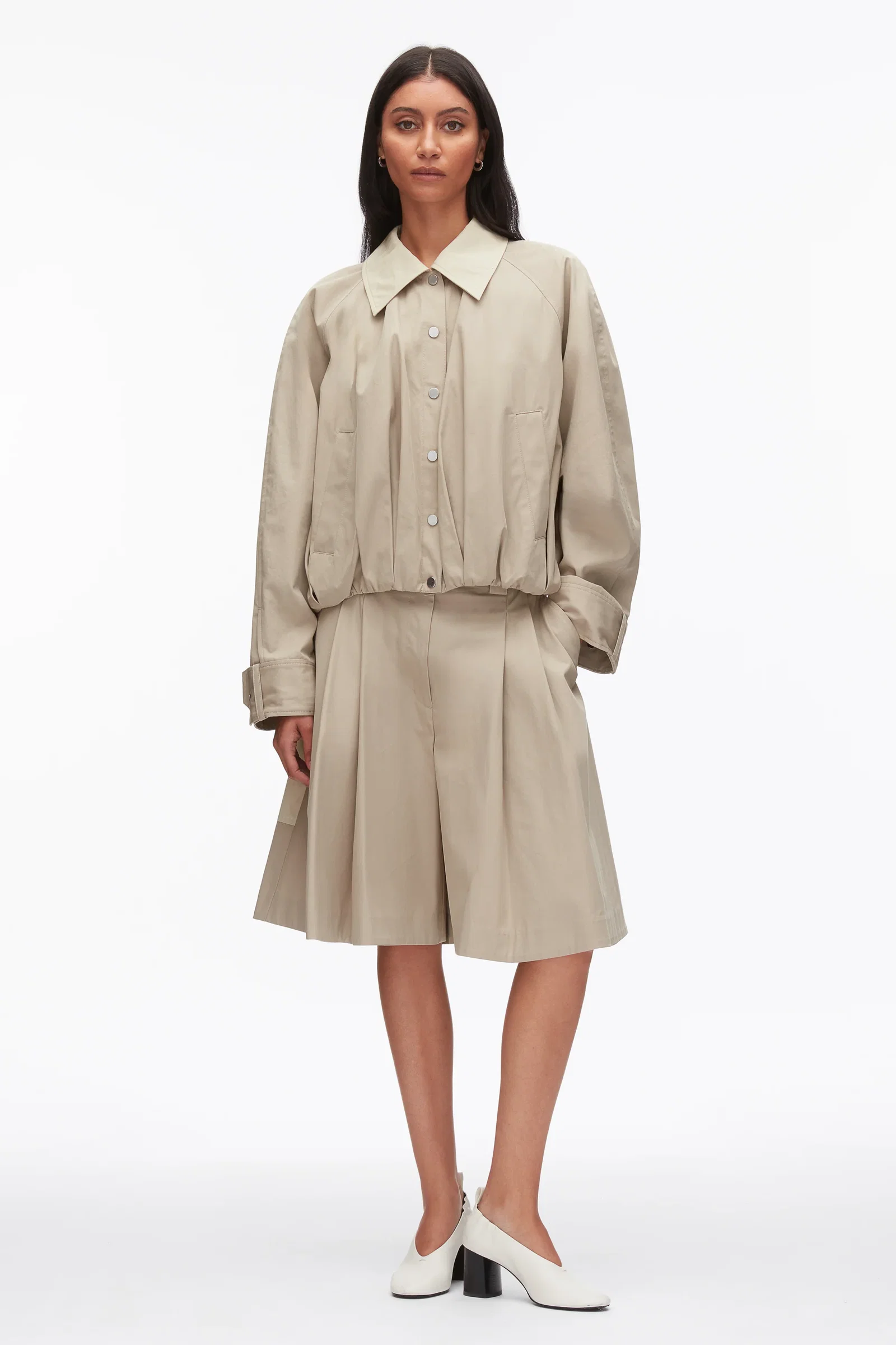 Image of Snap Front Blouson Bomber Jacket