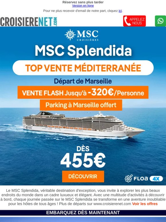 ❤️ Top vente Méditerranée dès 455€