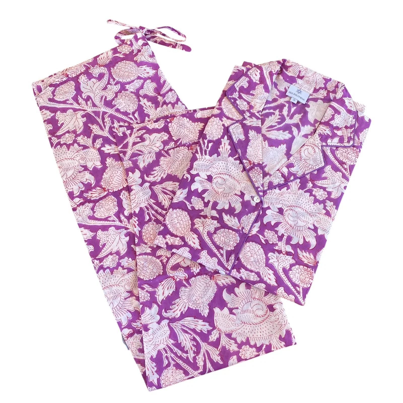 Image of Laura Purple Floral Long Sleeve Pajamas
