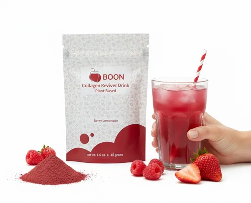 Boon Collagen Reviver Drink Powder Plant-based Berry Lemonade  - 15 Servings