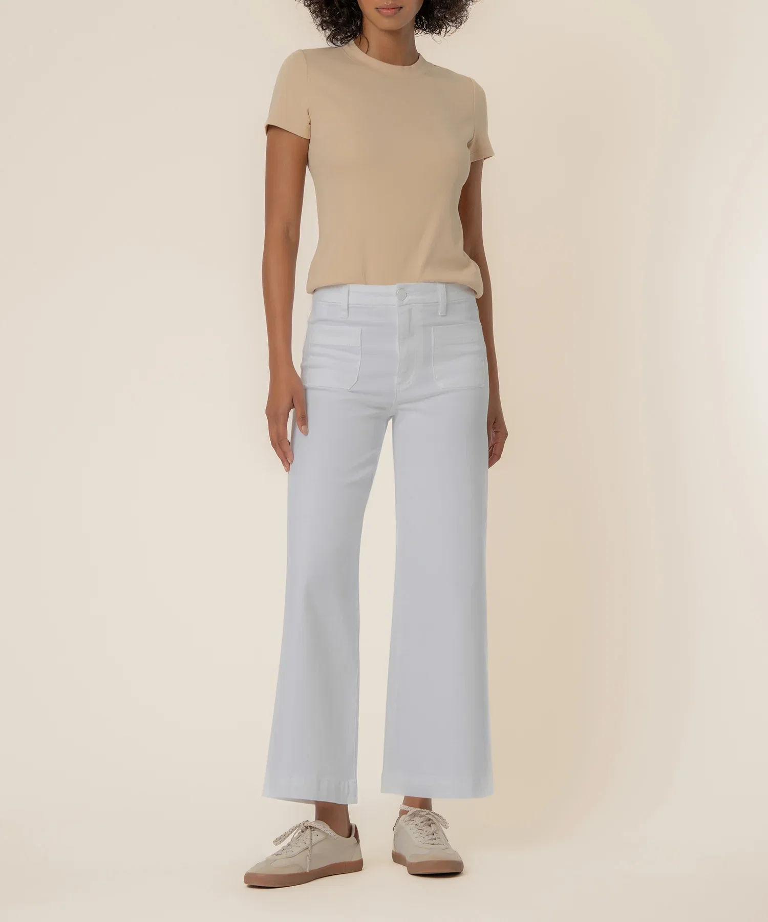 Image of Meg High Rise Wide Leg in Optic White