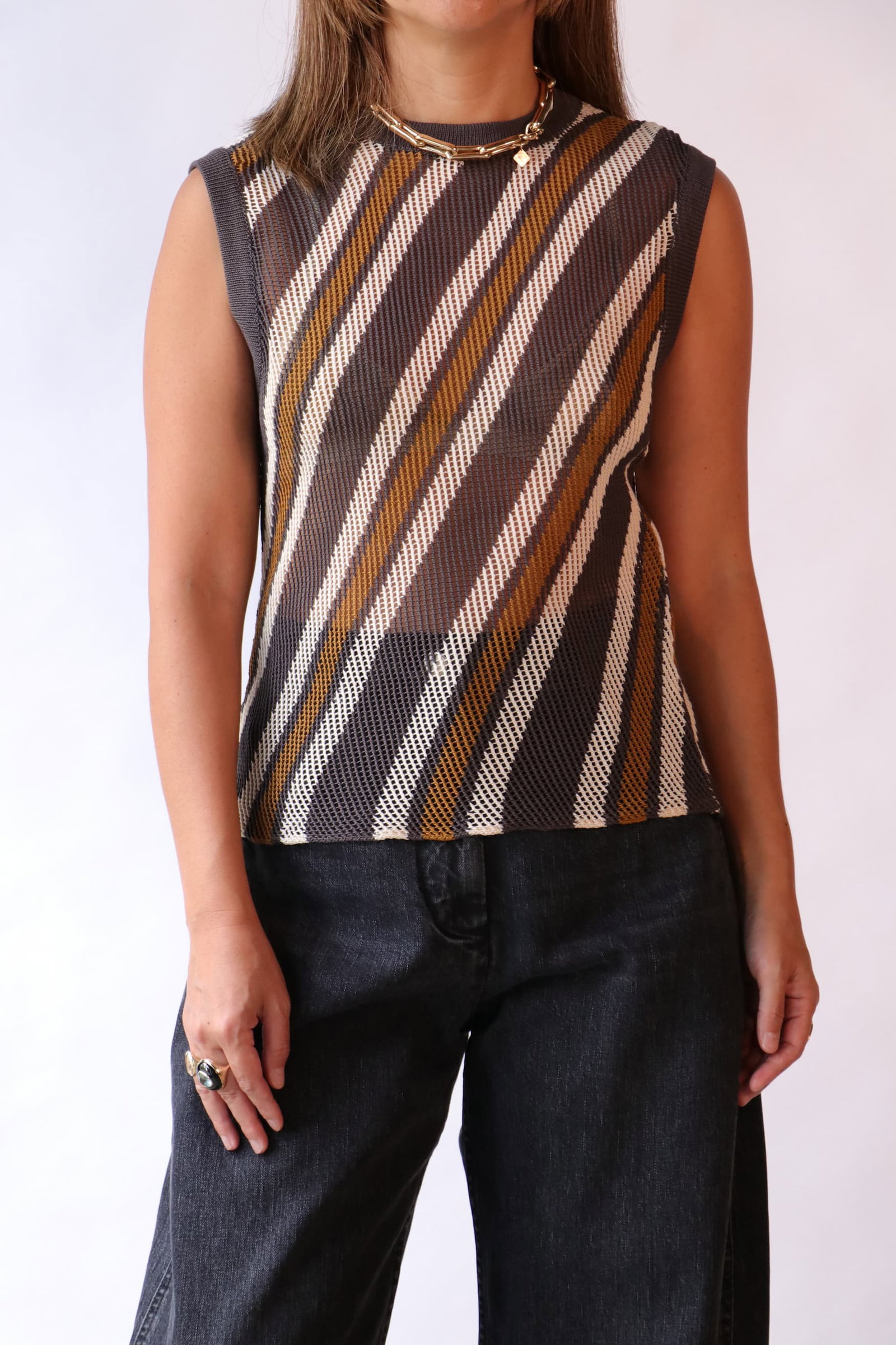 Rachel Comey Rhett Tank in Charcoal Multi