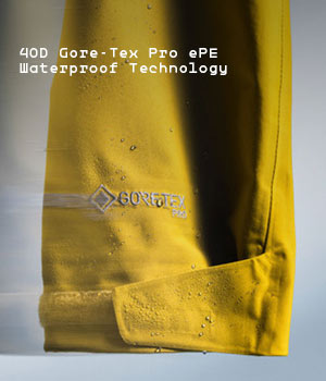 40D Gore-Tex Pro ePE waterproof technology