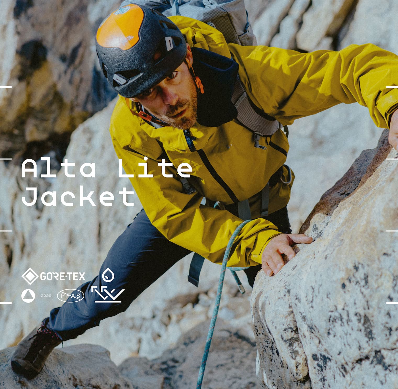 Man climbing in Montane Alta Lite Jacket
