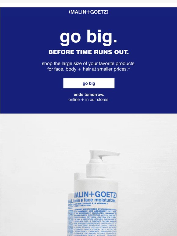 go big ends tomorrow.