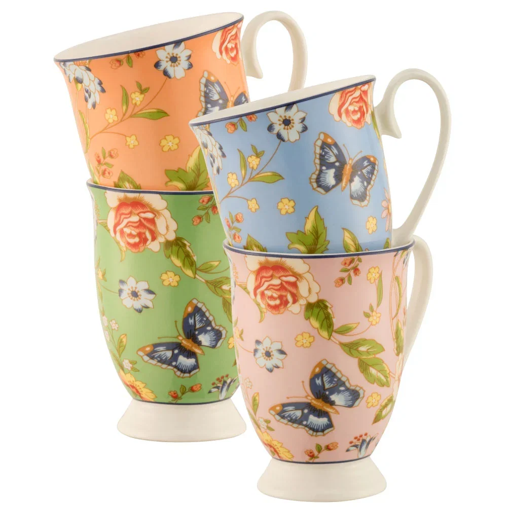 Image of Aynsley Cottage Garden Footed Mugs Set of 4