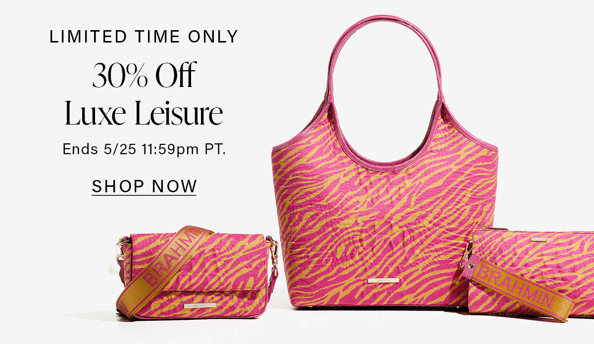 LIMITED TIME ONLY 30% Off Luxe Leisure End 5/25 11:59pm PT. SHOP NOW