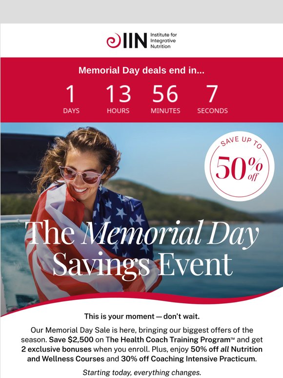 Final 24 Hours: Your Memorial Day Savings End Tomorrow 🇺🇸