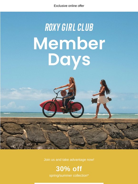 Member Days: 30% off just for you
