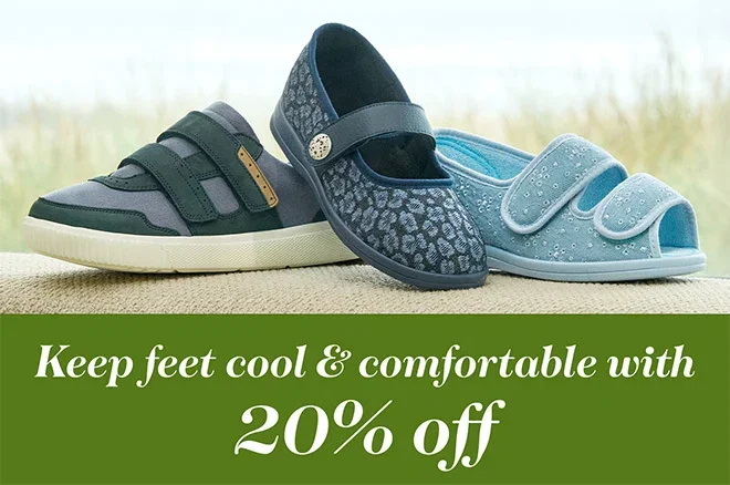 Keep feet cool & comfortable with 20% off