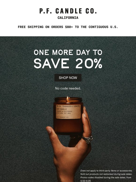 The sale ends tomorrow