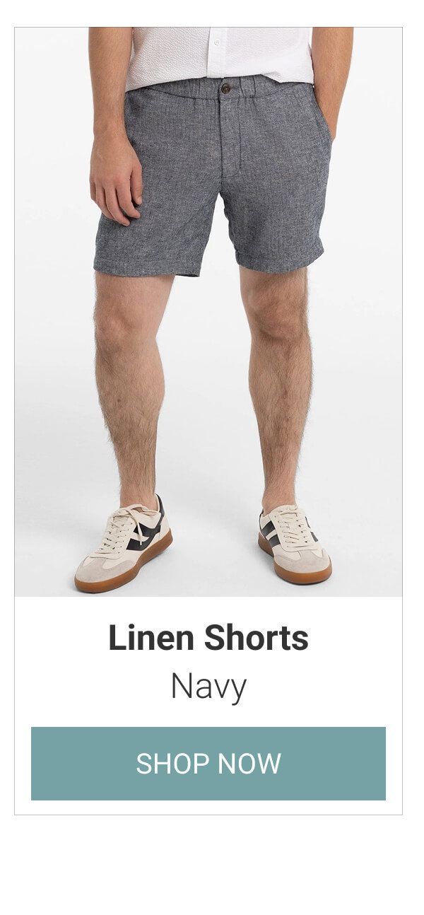 Navy Linen Shorts
