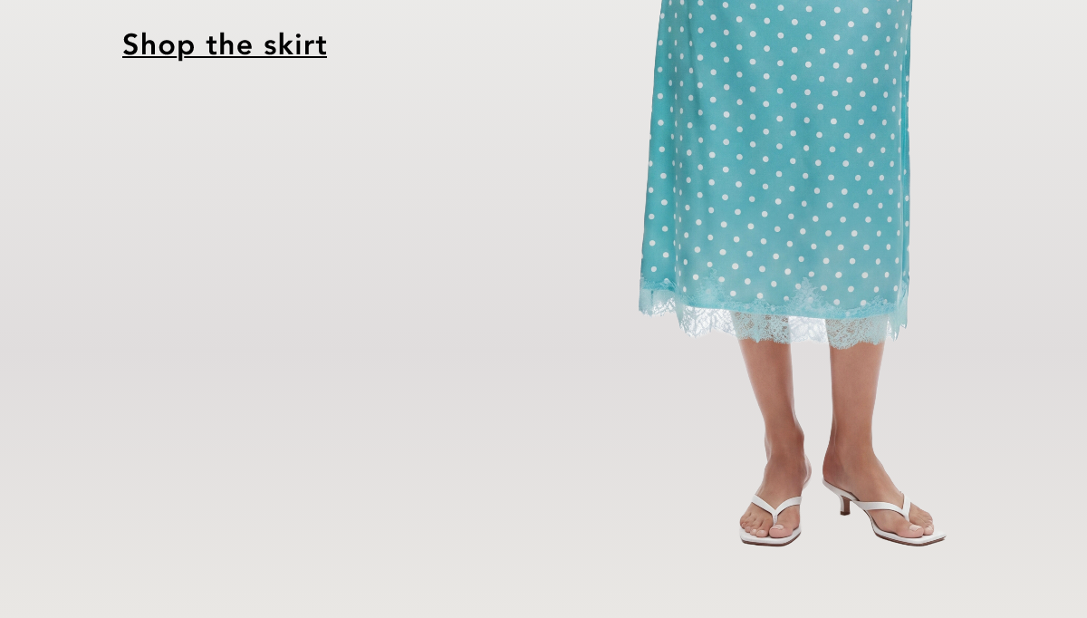 Stretch Satin Polka Dot Lace Midi Slip Skirt