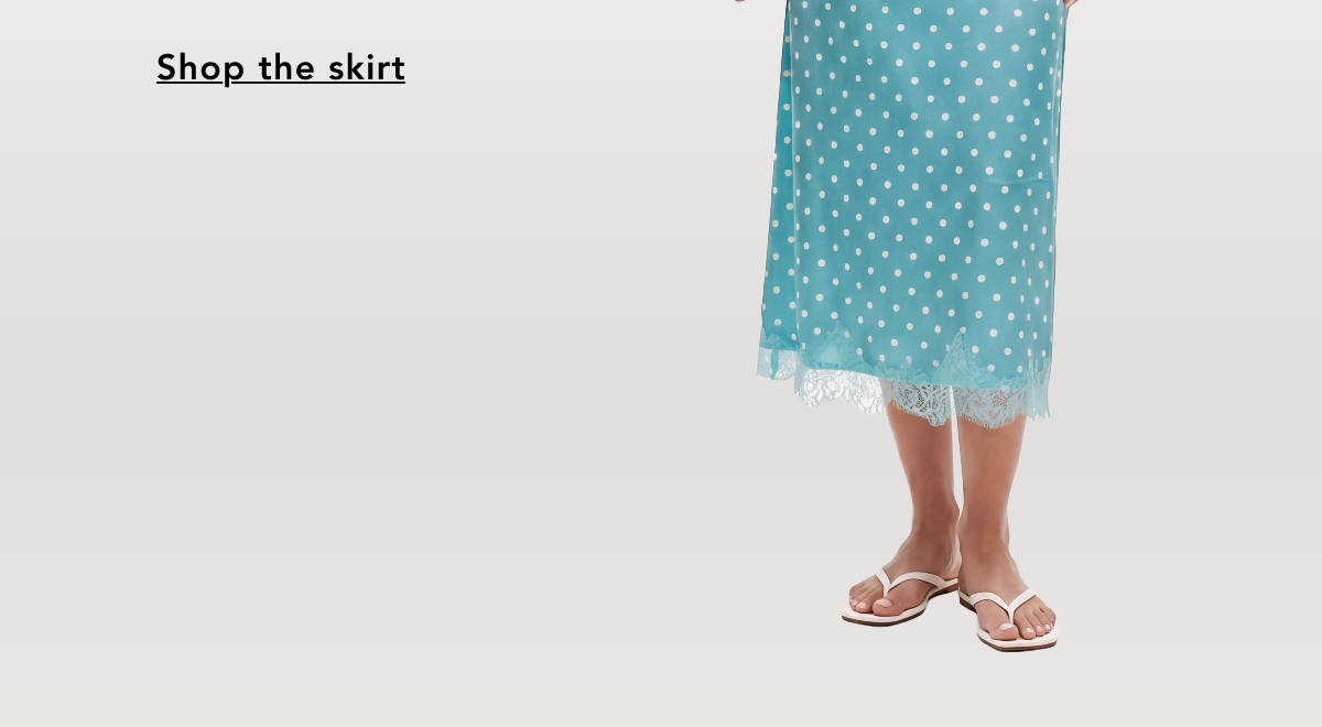 Stretch Satin Polka Dot Lace Midi Slip Skirt