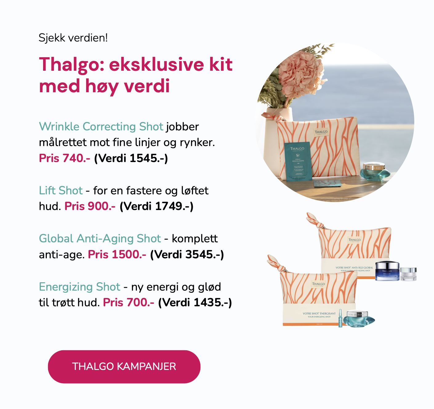 Thalgo Gavesett og kampanjer