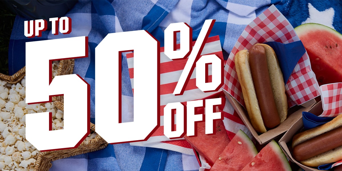 Up to 50% off.