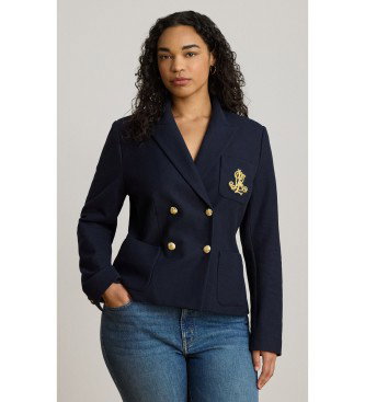 Blazer de piqué con doble botonadura marino