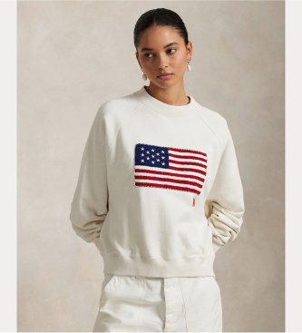 Sudadera Logo Flag French Terry blanco