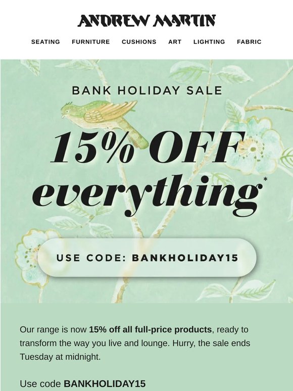 15% Off This Weekend Only