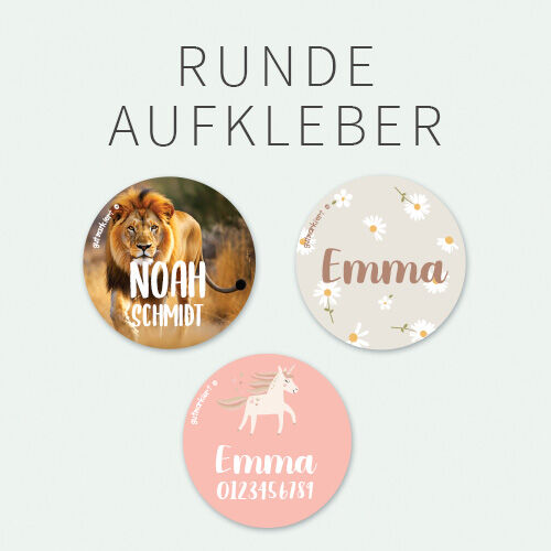 Runde Namensaufkleber