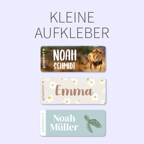 Kleine Namensaufkleber