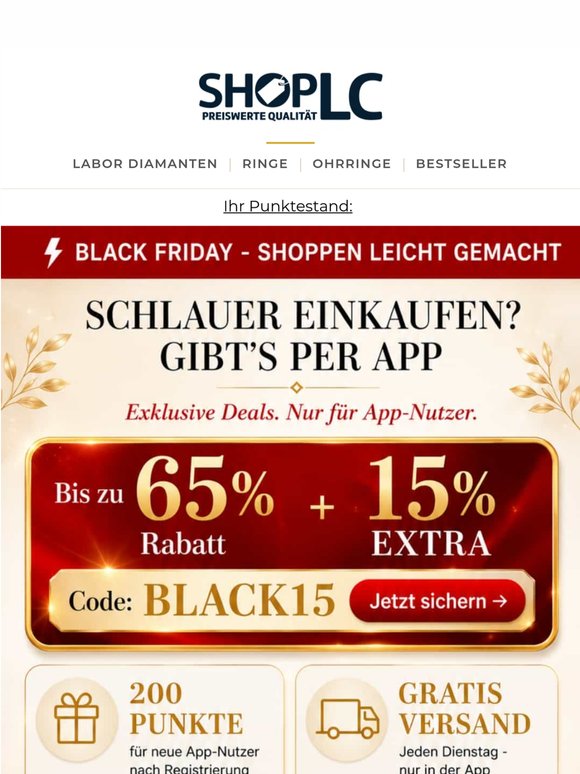 Liebe Kundin, 25% für Sie — Black Friday Neukunden-Bonus 🖤