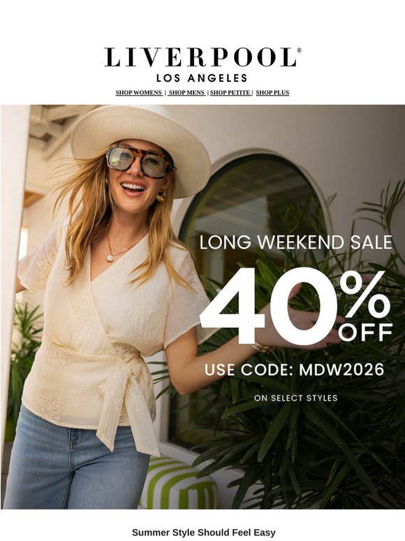 Get 40% Off Summer Styles!