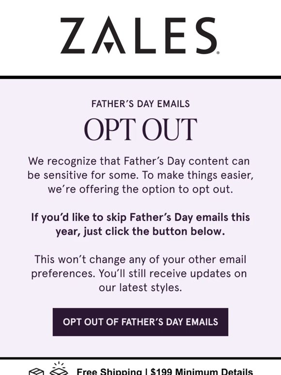 Opt Out of Father’s Day Emails