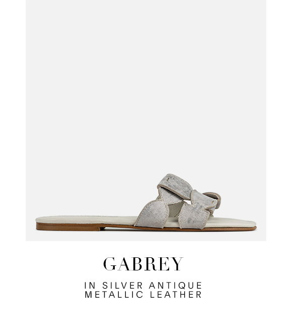 GABREY IN SLVER ANTIQUE METALLIC LEATHER