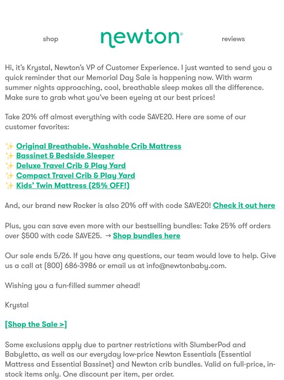 💚 A Note About Our Sale