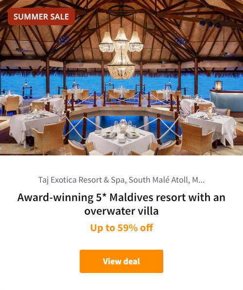 Award-winning 5* Maldives resort with an overwater villa