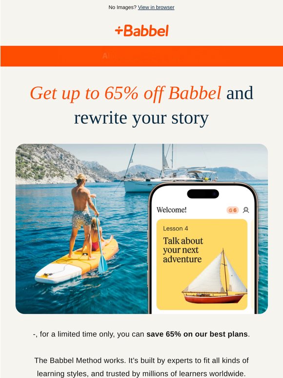 ✍️ True story: it all began with 65% off Babbel