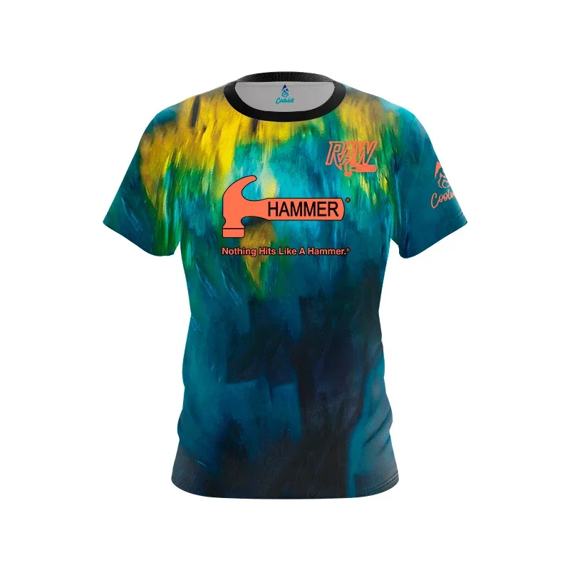 Image of Hammer Raw Hammer Smoke Blue Gold CoolWick Bowling Jersey