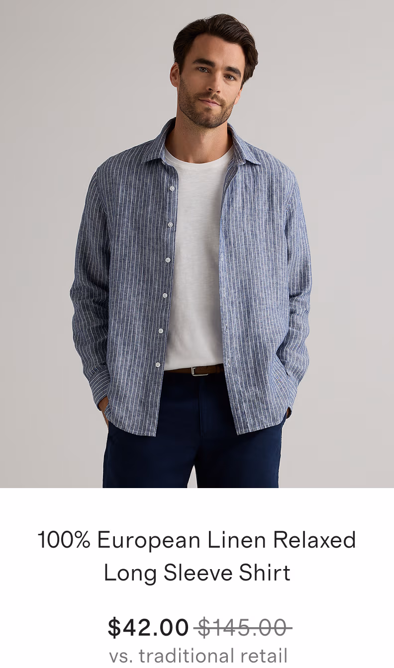 100% European Linen Relaxed Long Sleeve Shirt