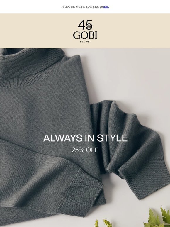Cashmere Essentials — 25% Off