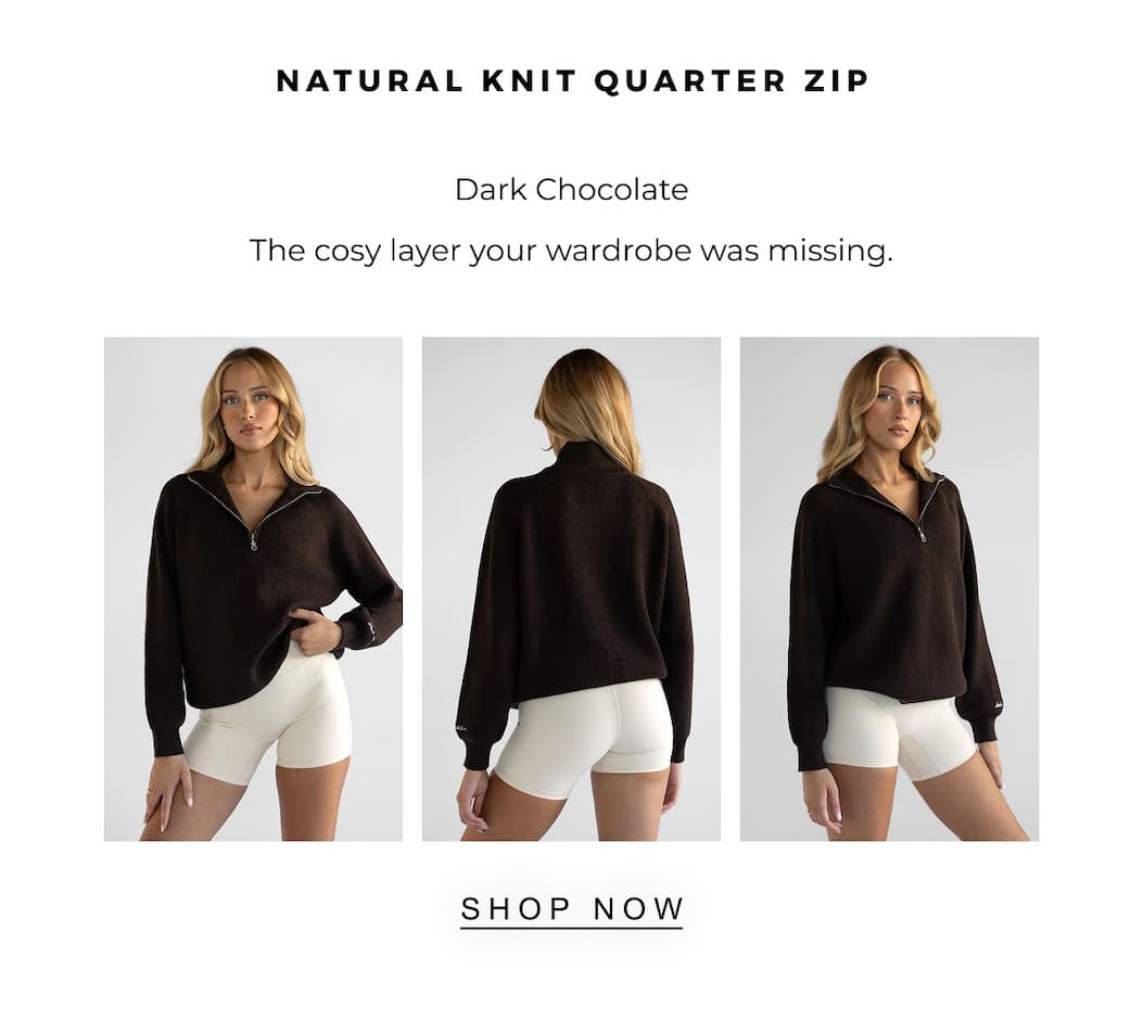 NATURAL KNIT QUARTER ZIP | SHOP NOW 