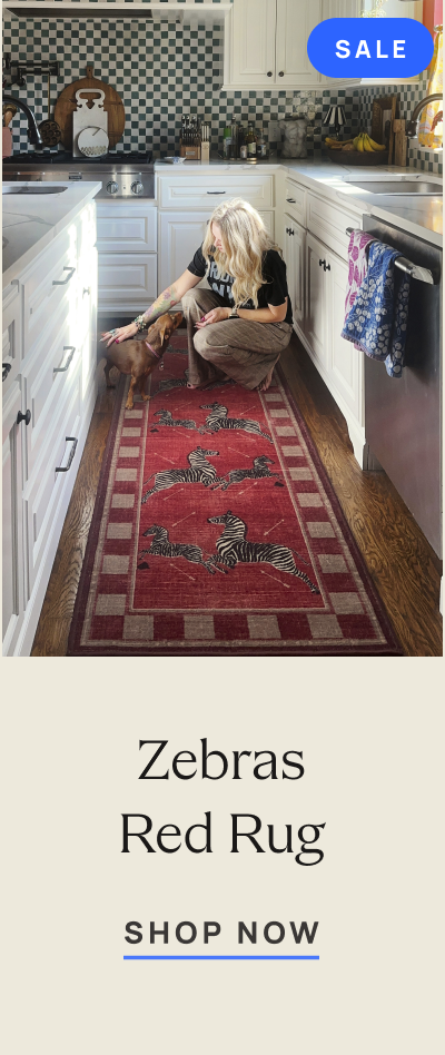 Zebras Red Rug 