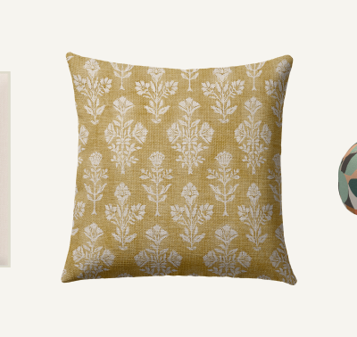 Lauretta Light Ochre Woven Throw Pillow