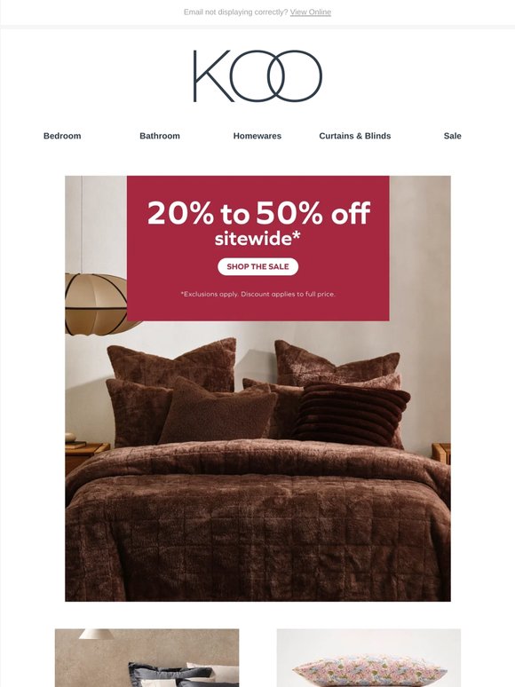 NOW ON! 20% to 50% off Sitewide*⏰