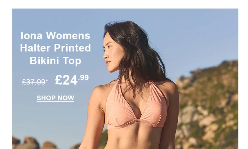 Iona Womens Halter Printed Bikini Top